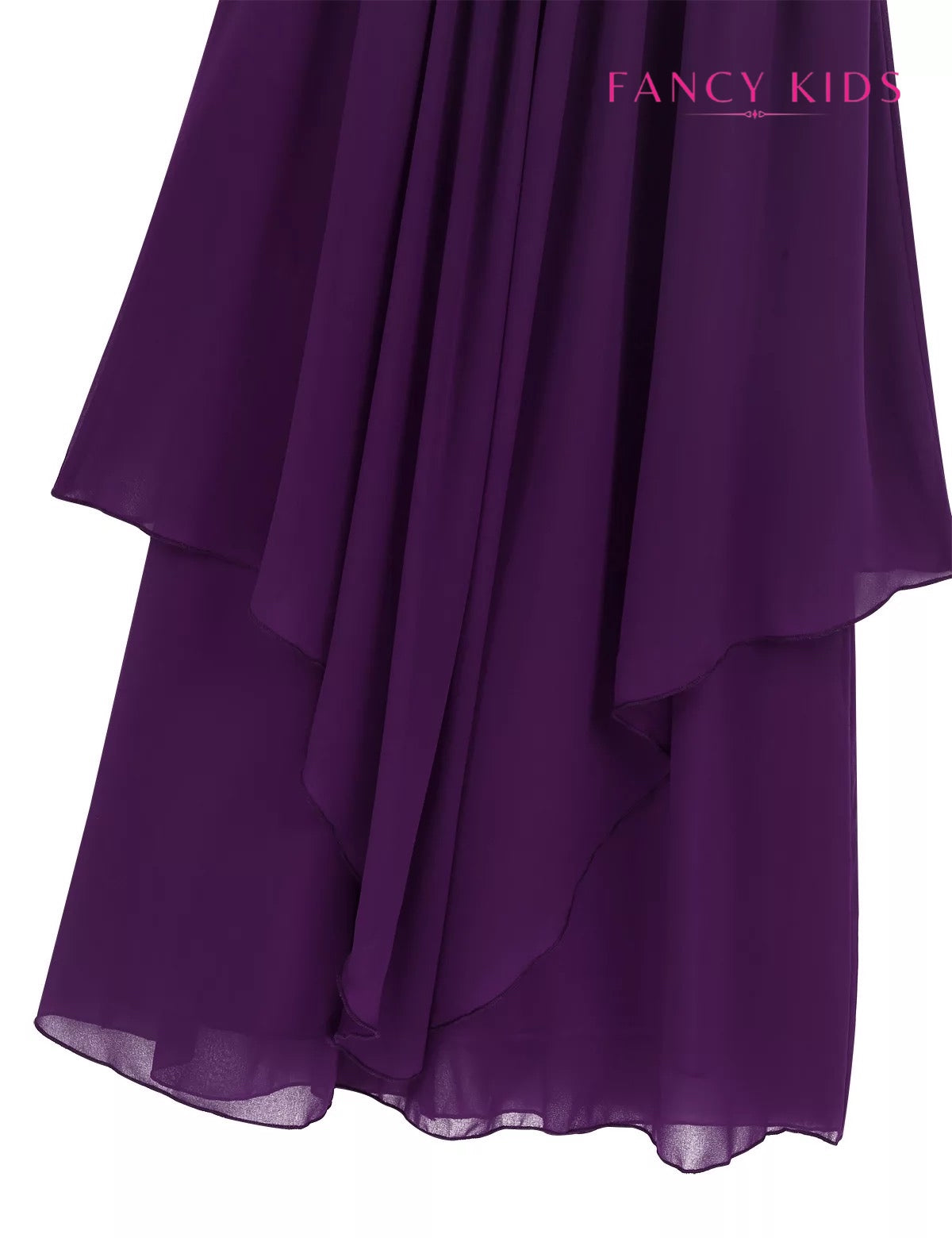 Purple colour flower girl dress- high neck-chiffon