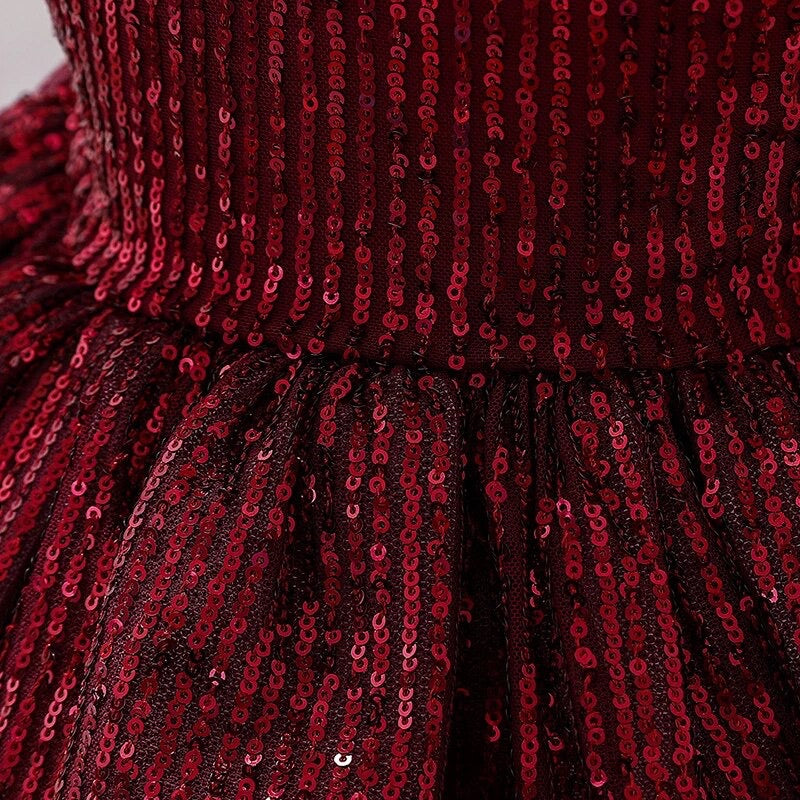 FARAH Red sequins party dress