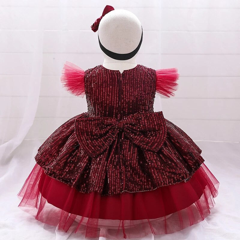 FARAH Red sequins party dress