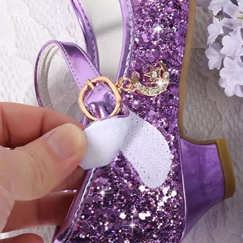 Kids Girls Sandals Cosplay Elsa Princess Fancy Party Sequin Crystal High  heels | eBay