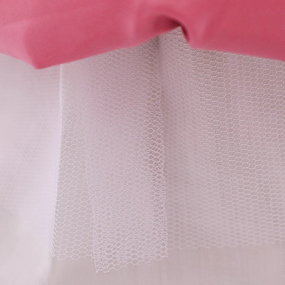 Fancy bow pink and cream dress