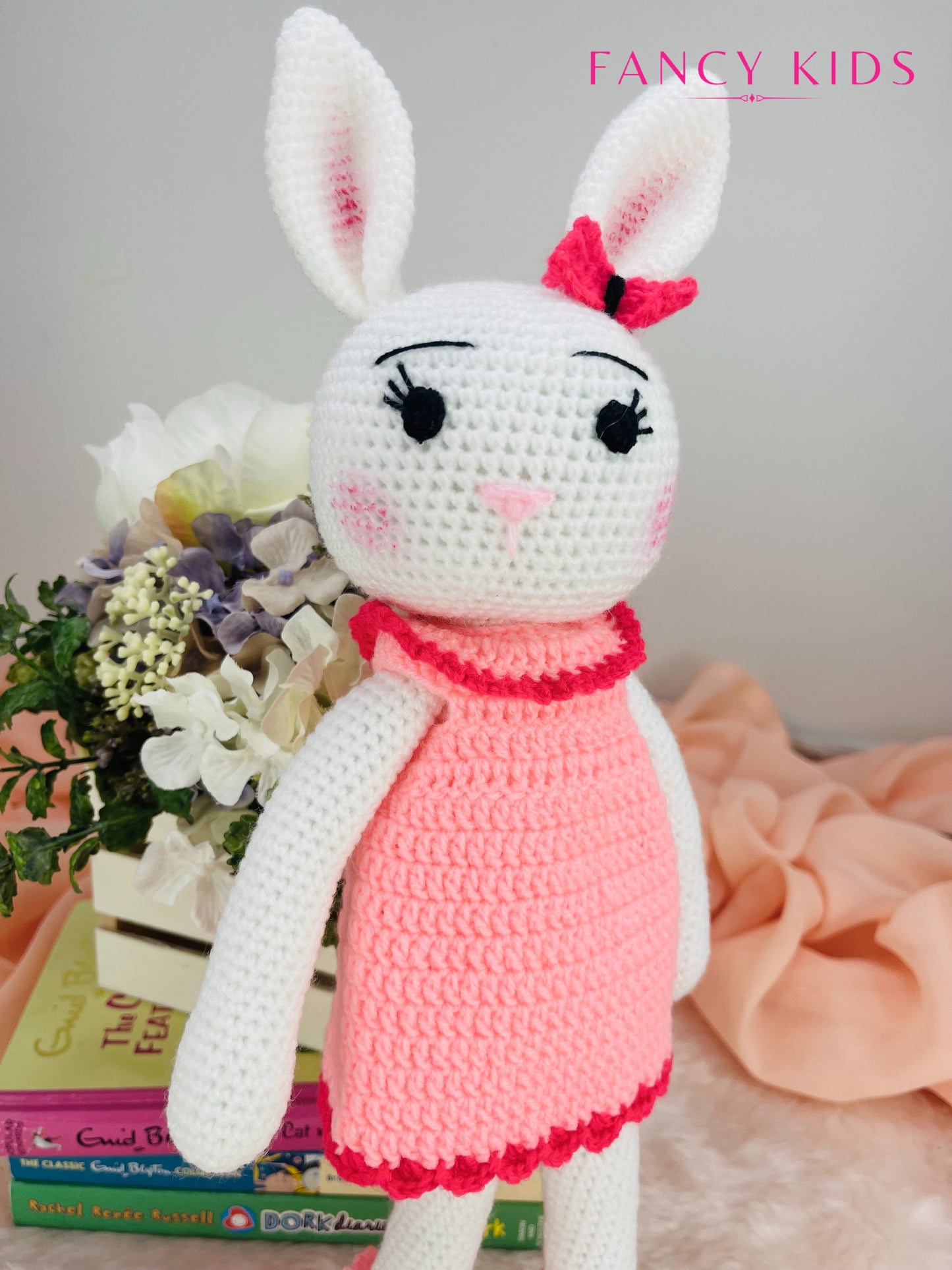 Bunny girl -Hand knitted stuffed toy