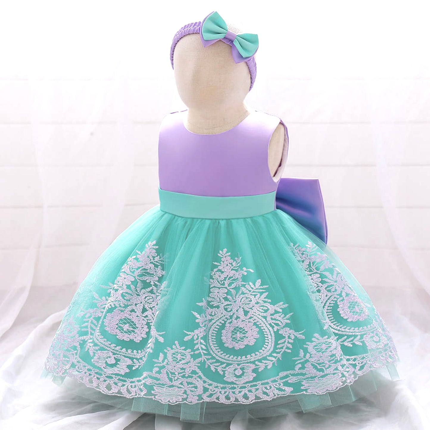 fancy bow purple dress