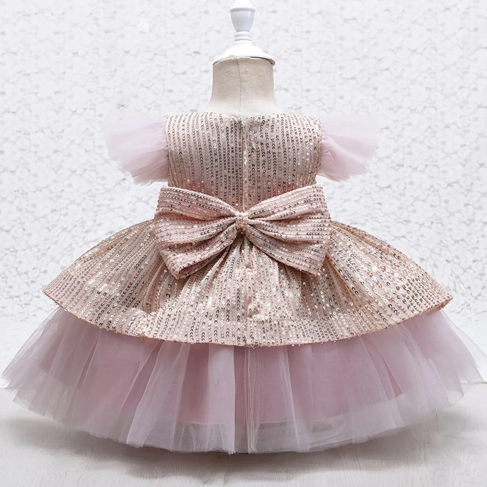 AISHA Pale pink sequins dress