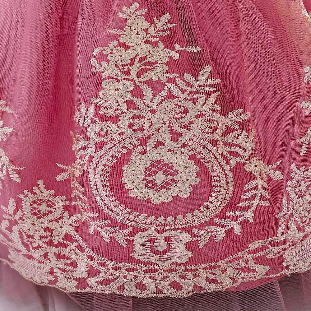 Fancy bow pink and cream dress