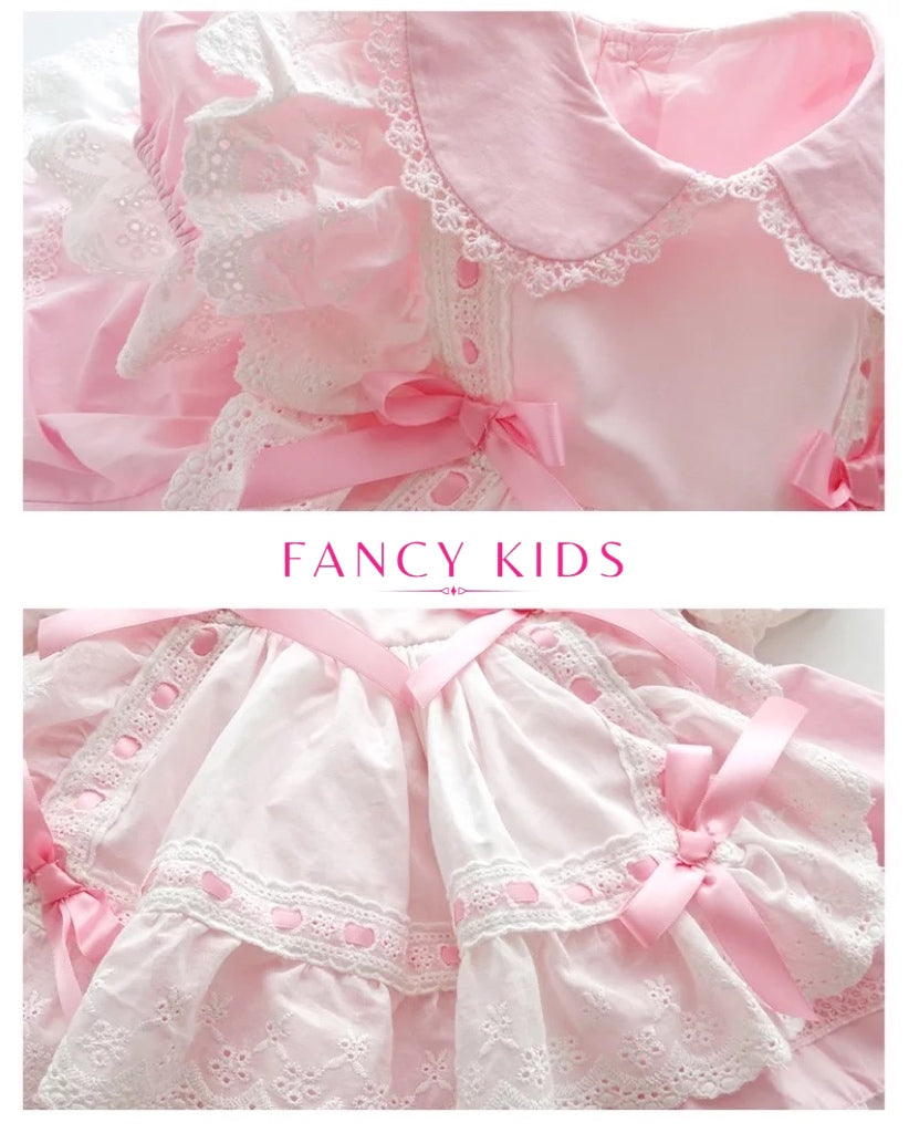 Pink vintage Spanish cotton dress