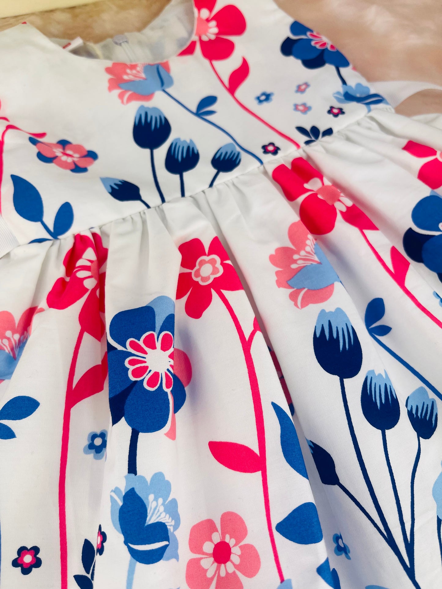 White floral summer cotton dress