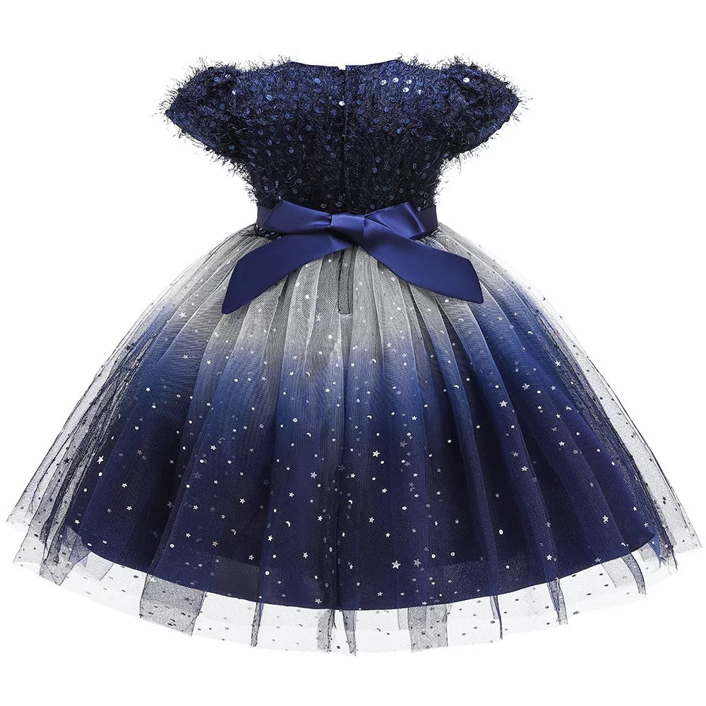 Tussel and sequin dress - Navy blue