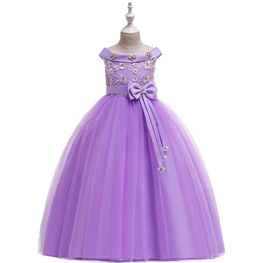 SIENA Purple colour off the shoulder long dress