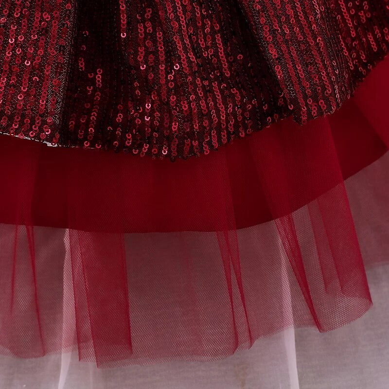 FARAH Red sequins party dress