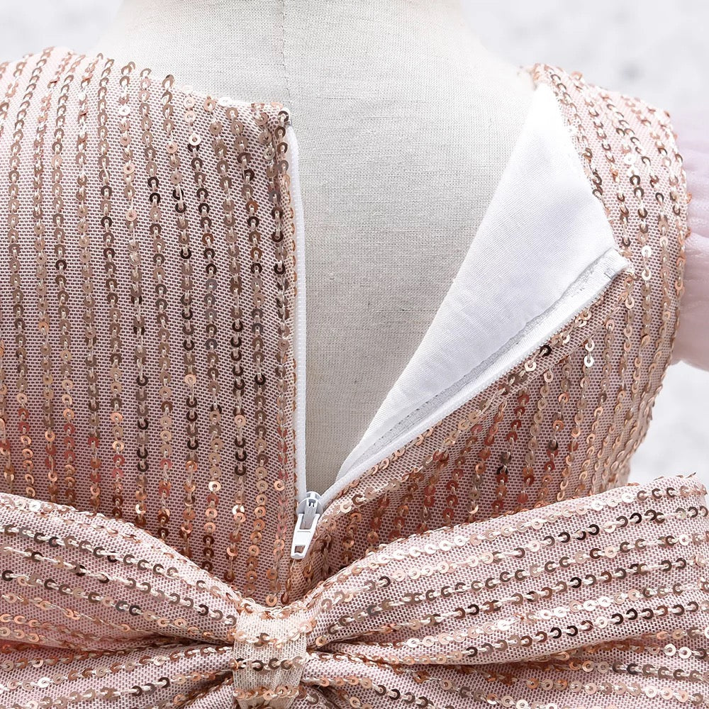 AISHA Pale pink sequins dress