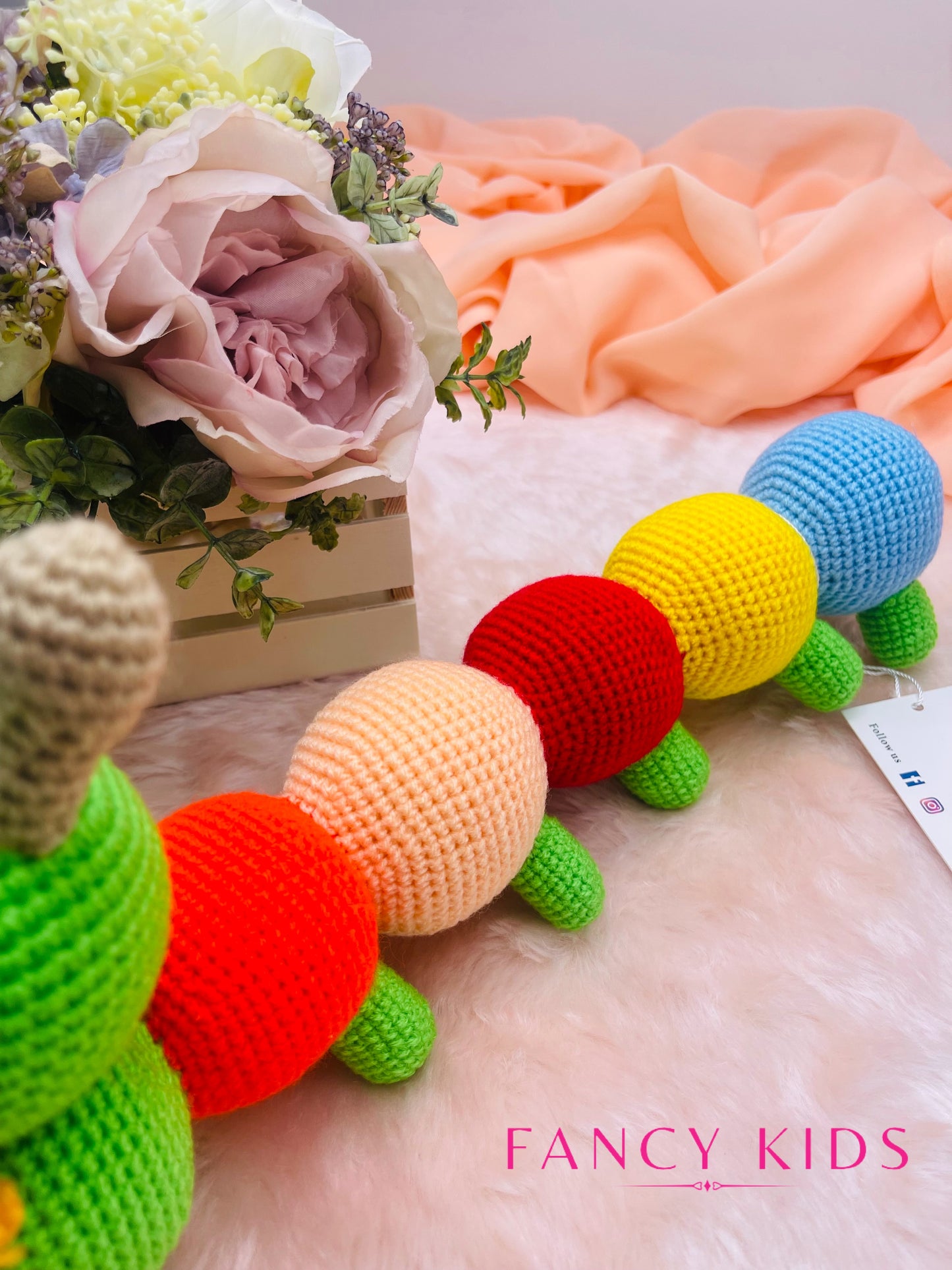 Friendly Caterpillar - Hand knitted stuffed toy