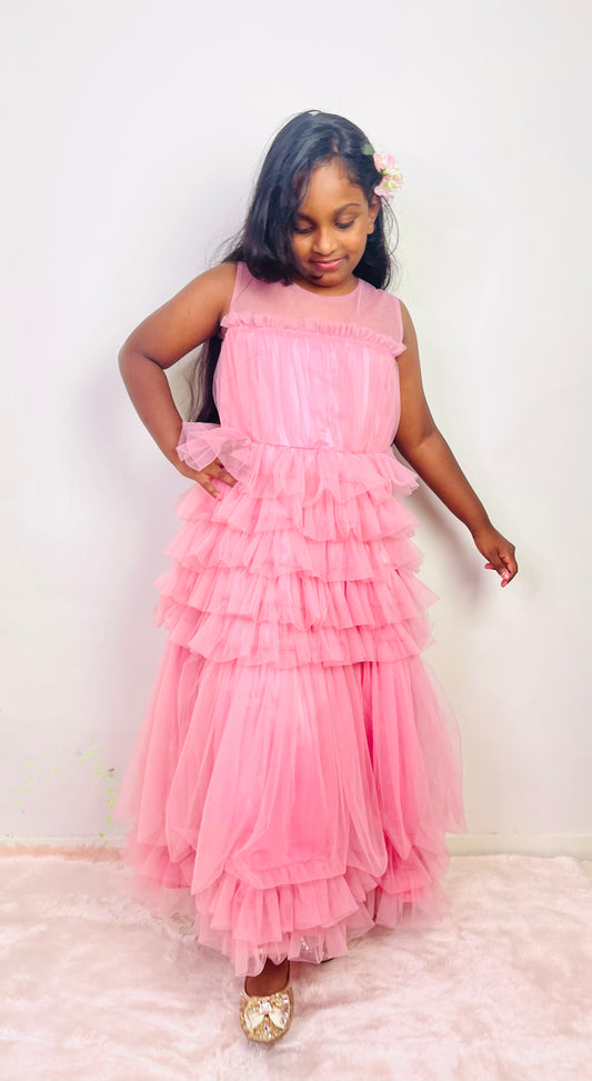 Evelyn pink tulle dress