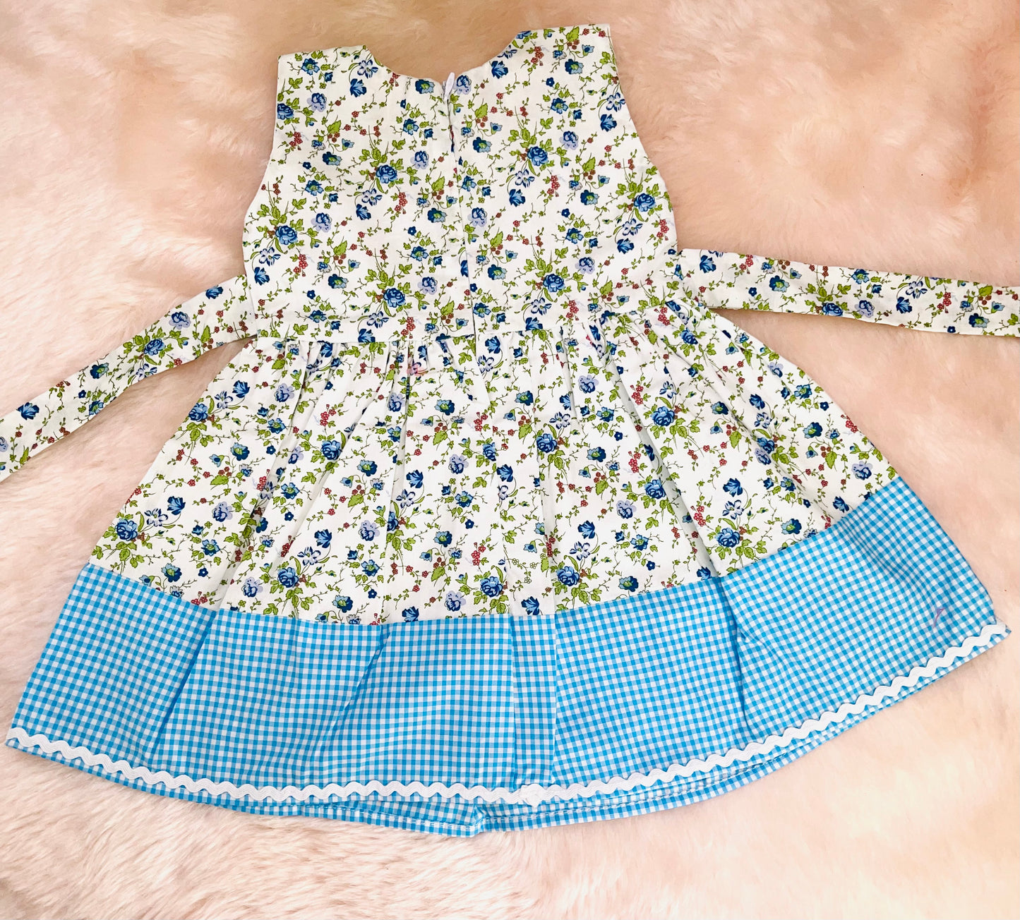 Blue colour Floral summer cotton dress