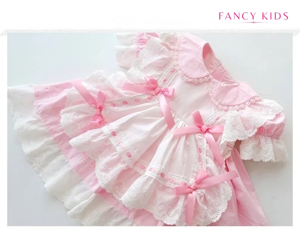 Pink vintage Spanish cotton dress