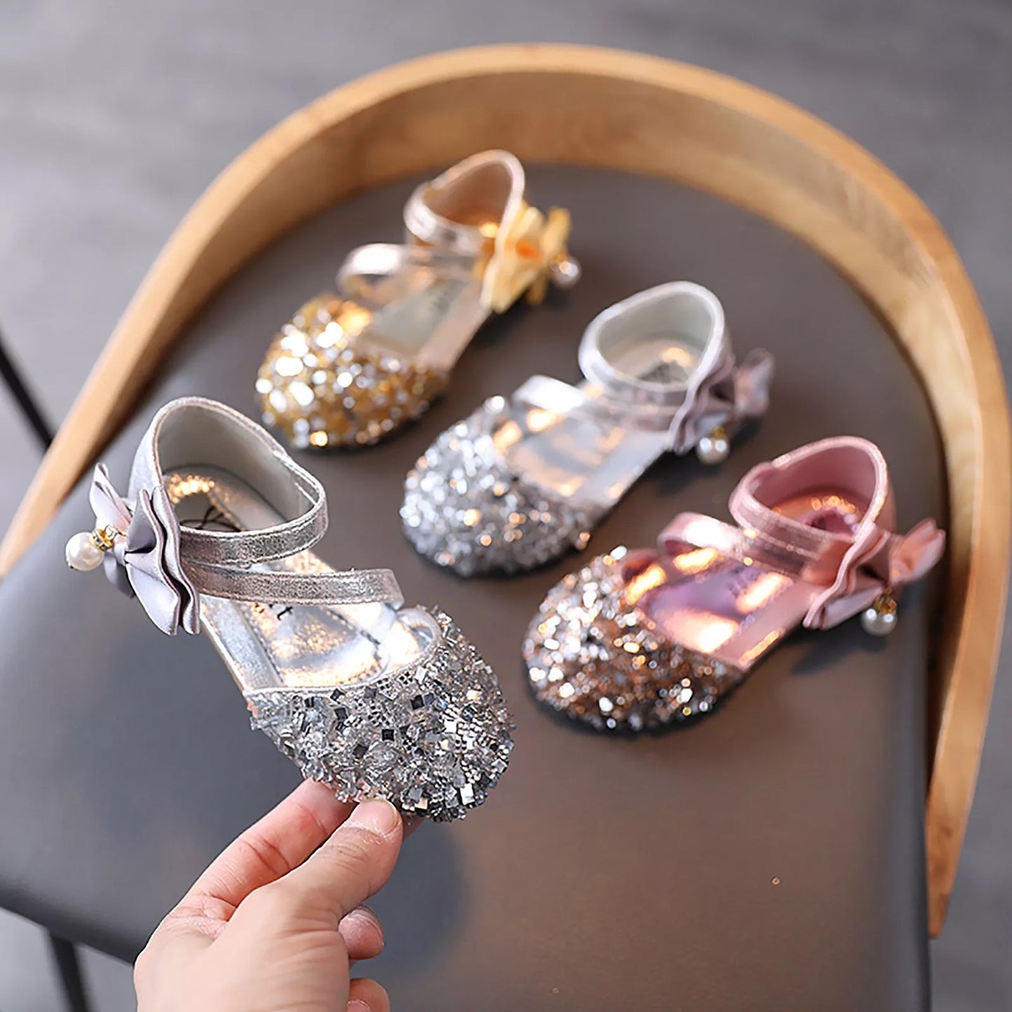 Layla crystal shoe- flat heel