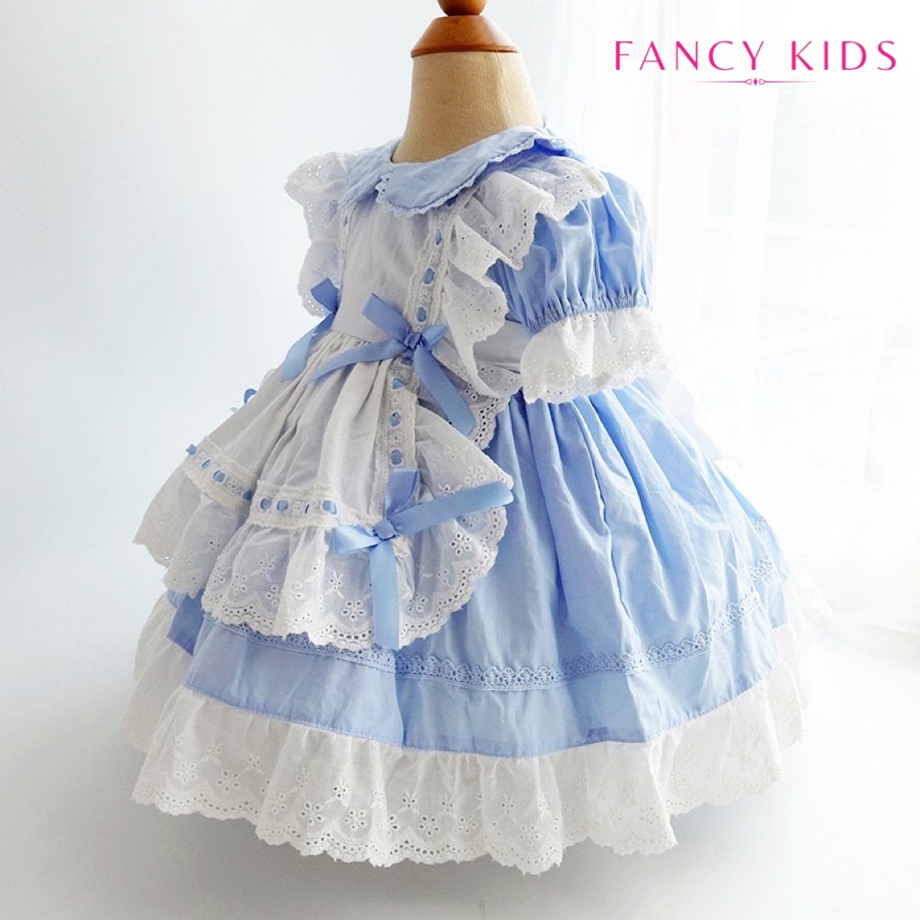 Light blue vintage Spanish cotton dress