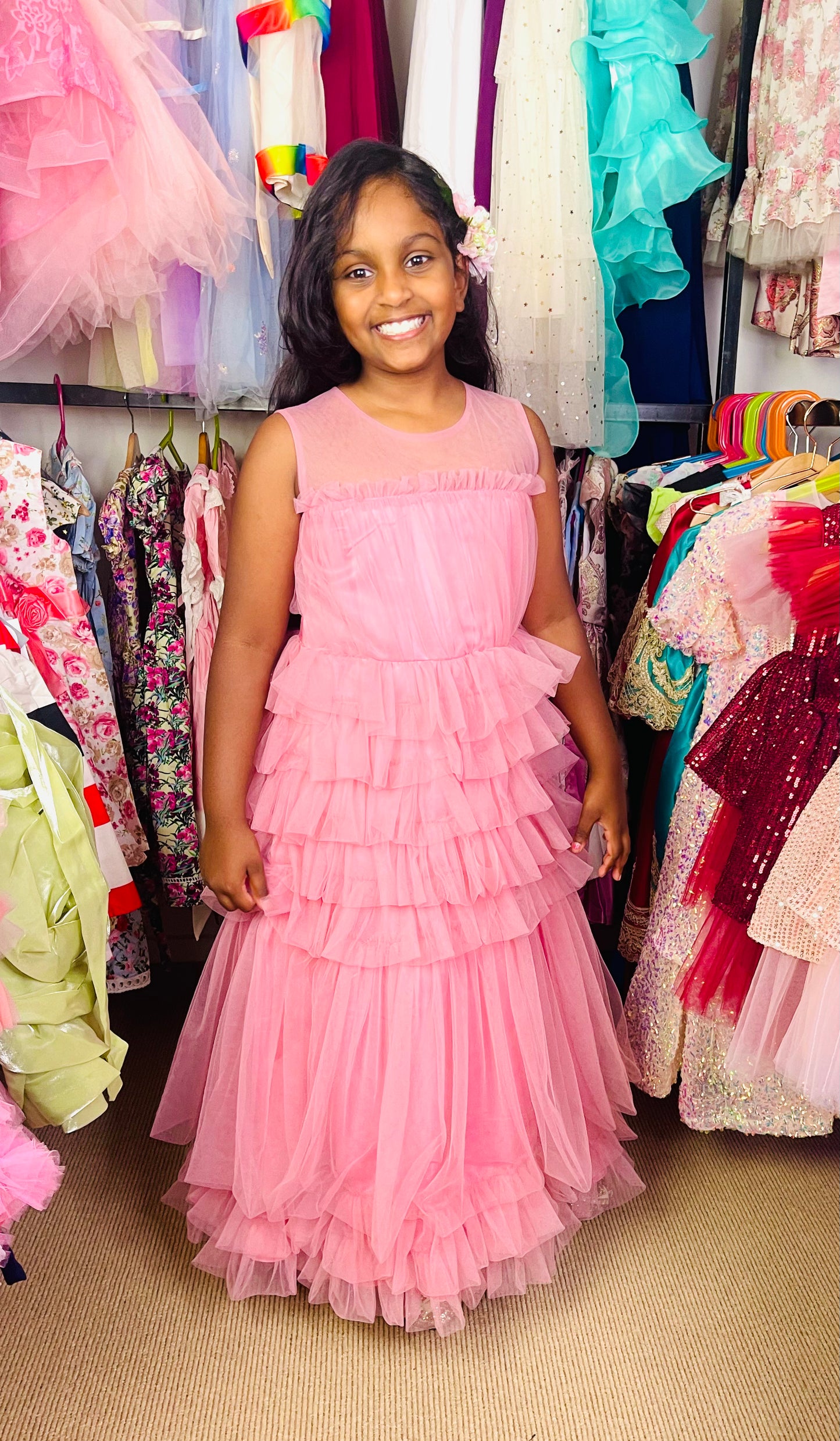 Evelyn pink tulle dress