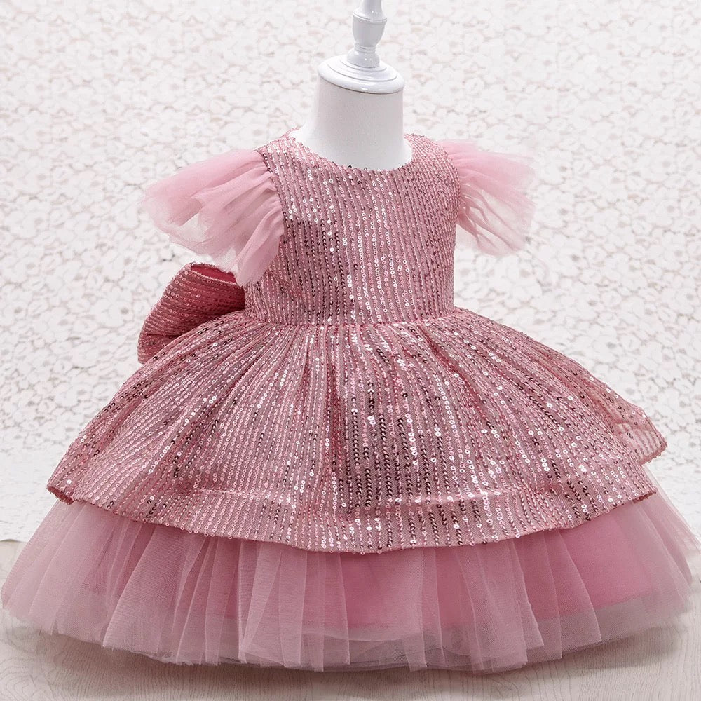 AISHA Dust pink sequins dress