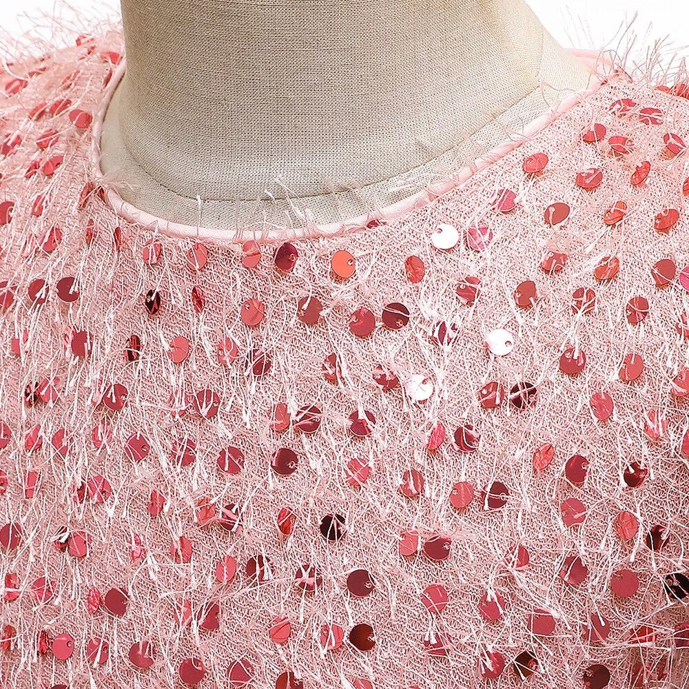 Tussel and sequin dress - pink