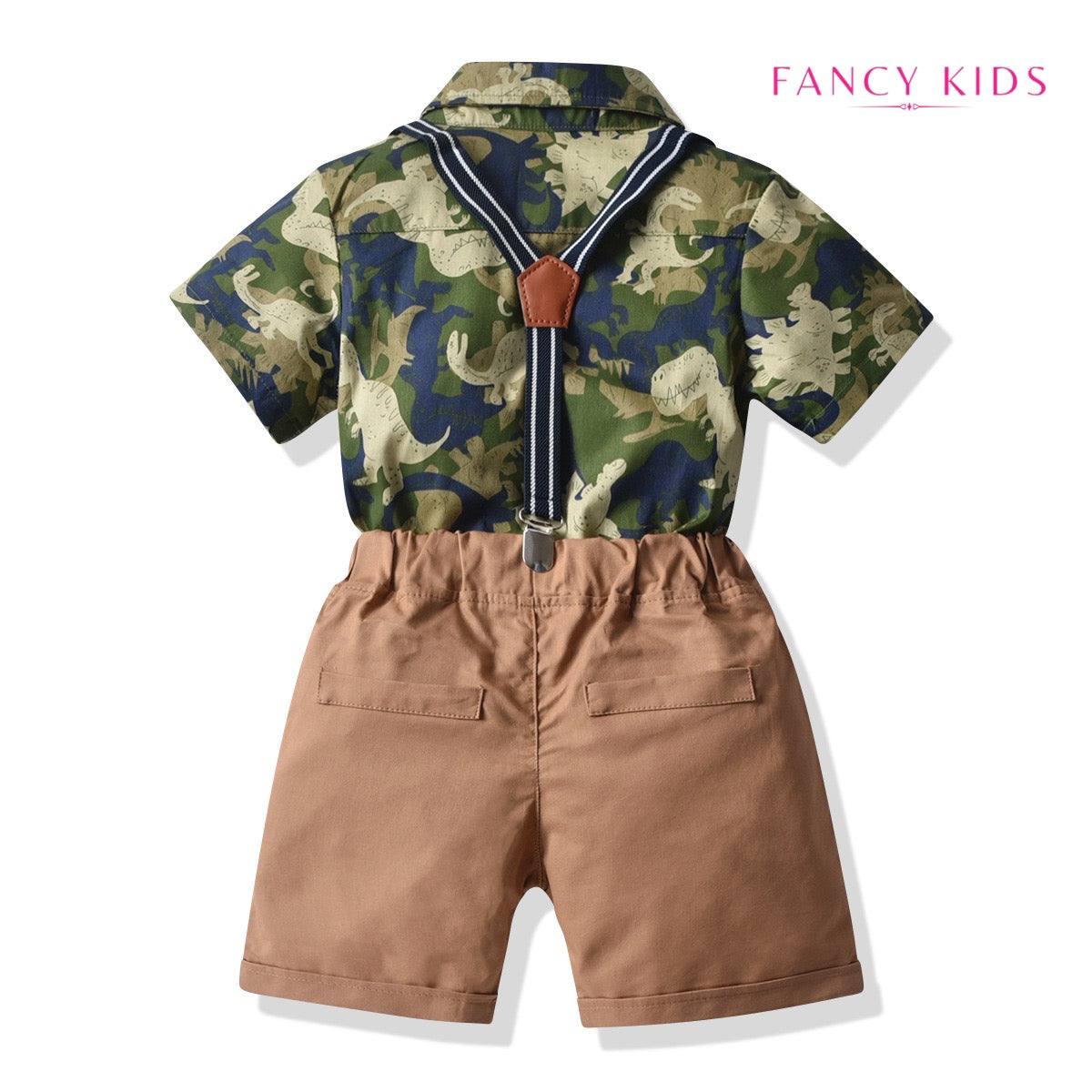 Dinosaur printed short sleeve boys outfit