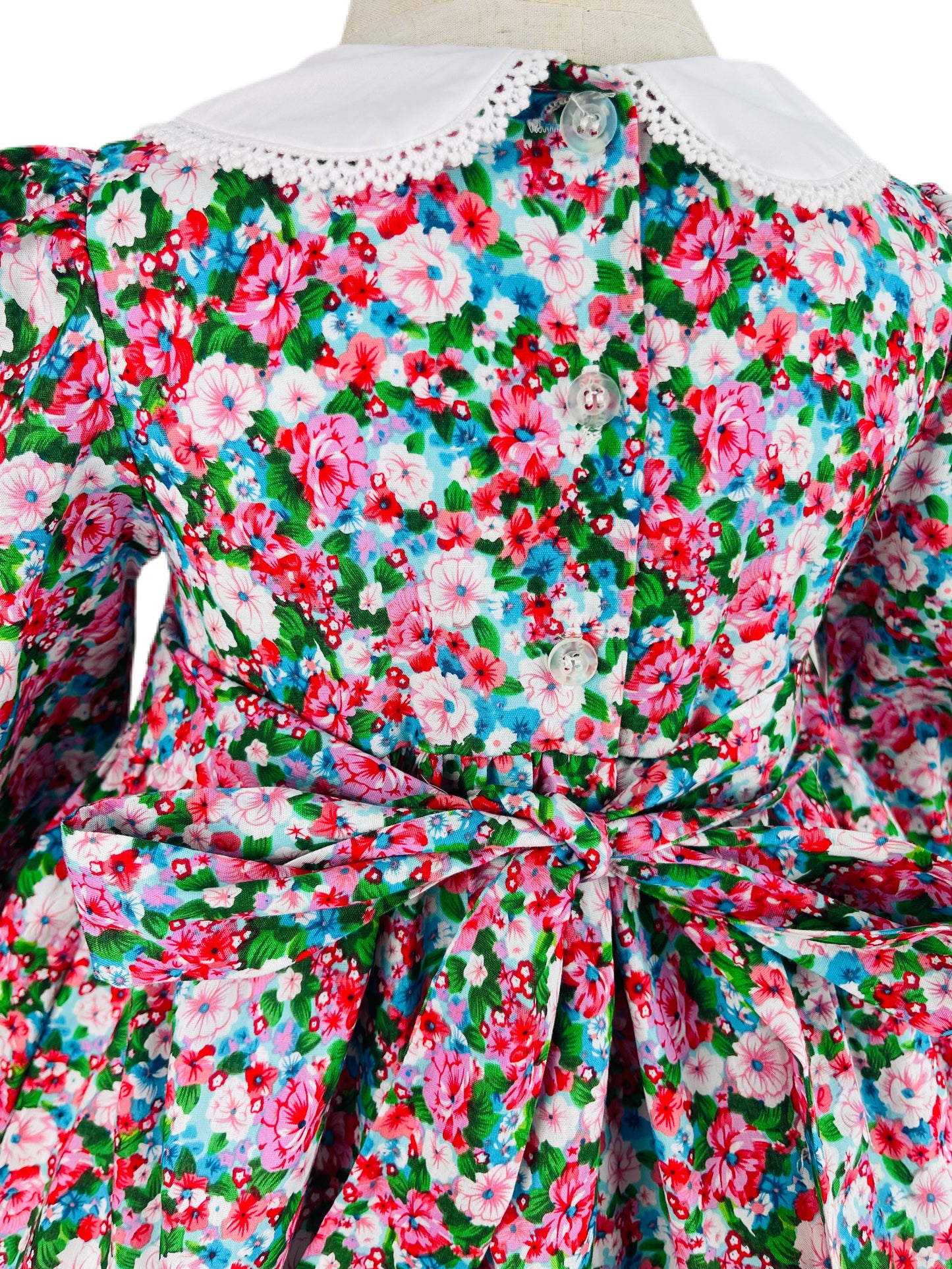 Diana hand smocked long sleeve floral dress