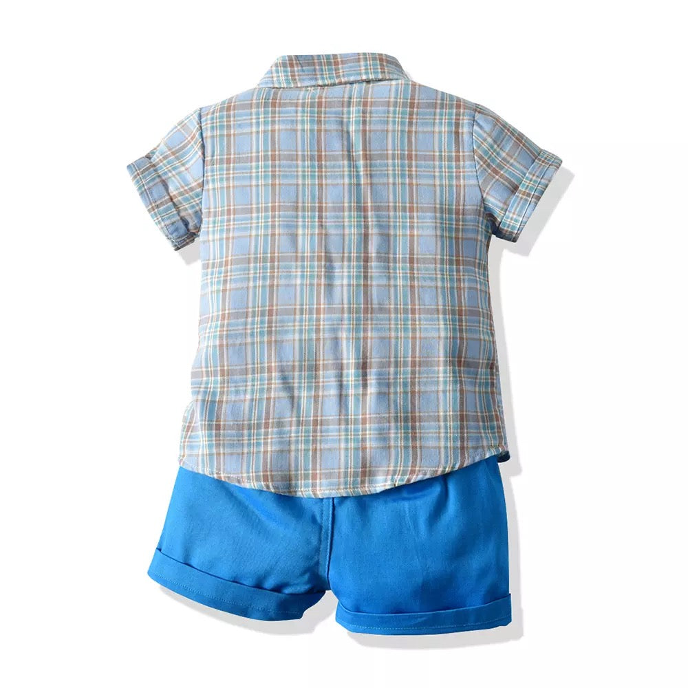 Louise party outfit -blue short sleeve