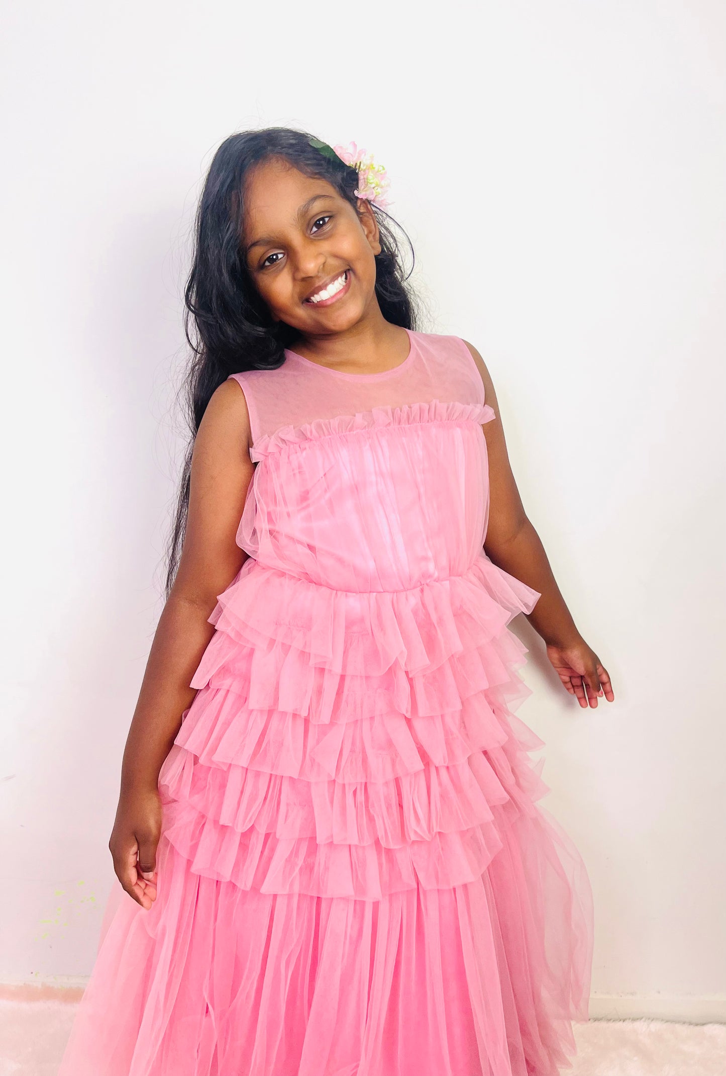 Evelyn pink tulle dress
