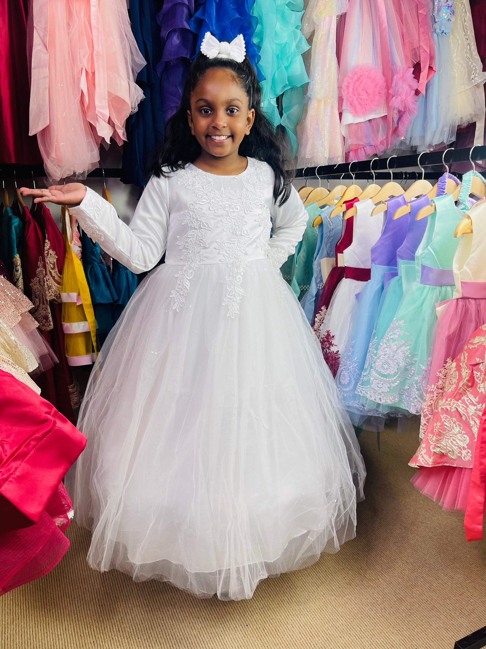 White long gown for best sale kids