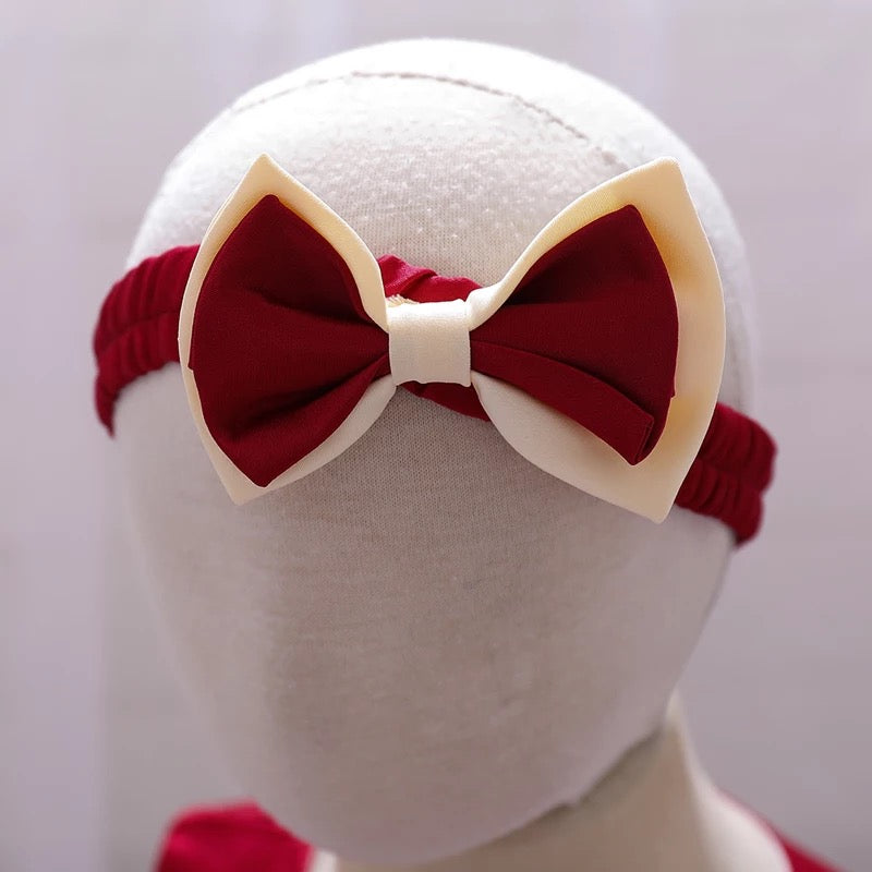 Fancy bow red and gold dress