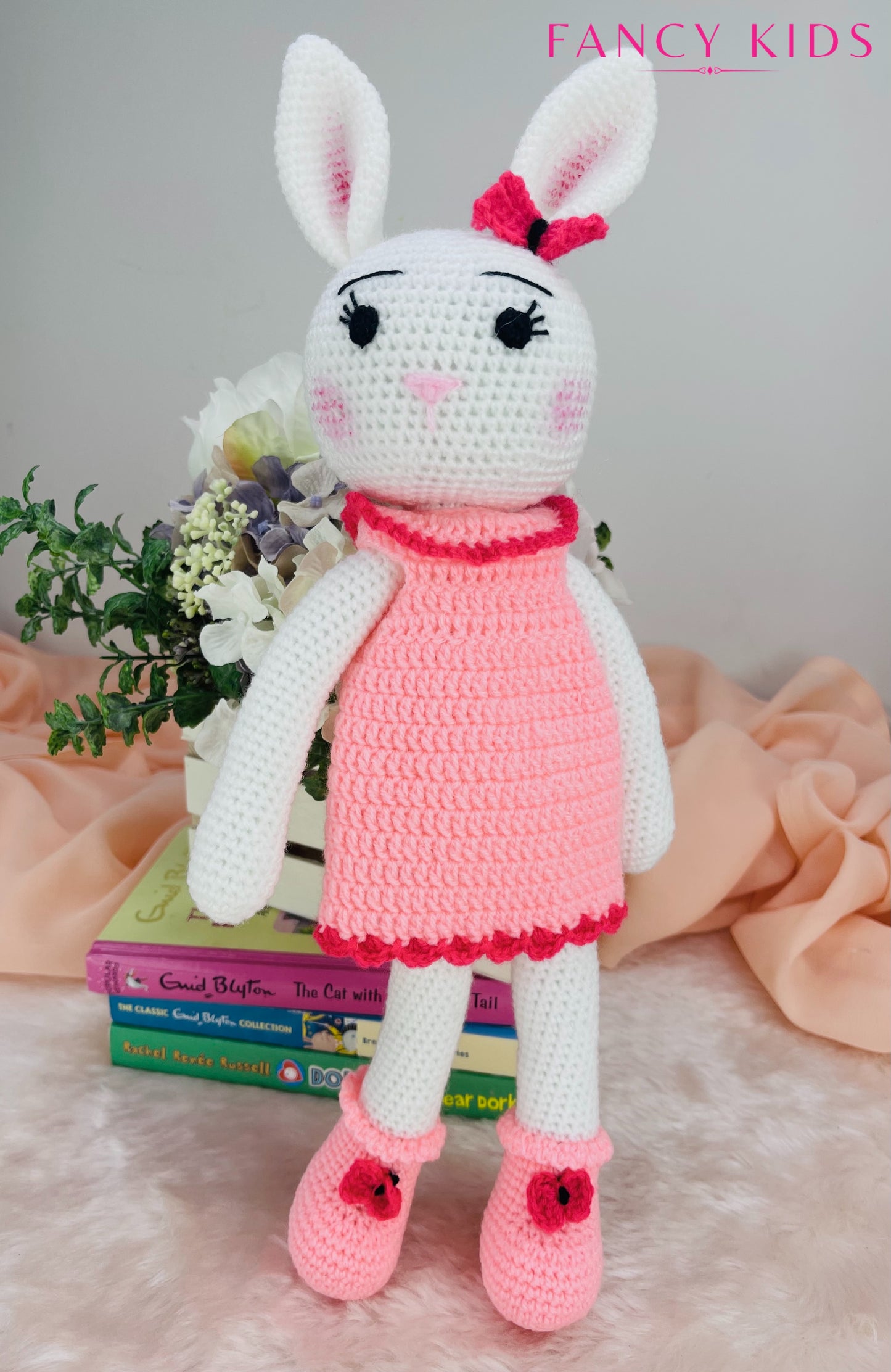 Bunny girl -Hand knitted stuffed toy