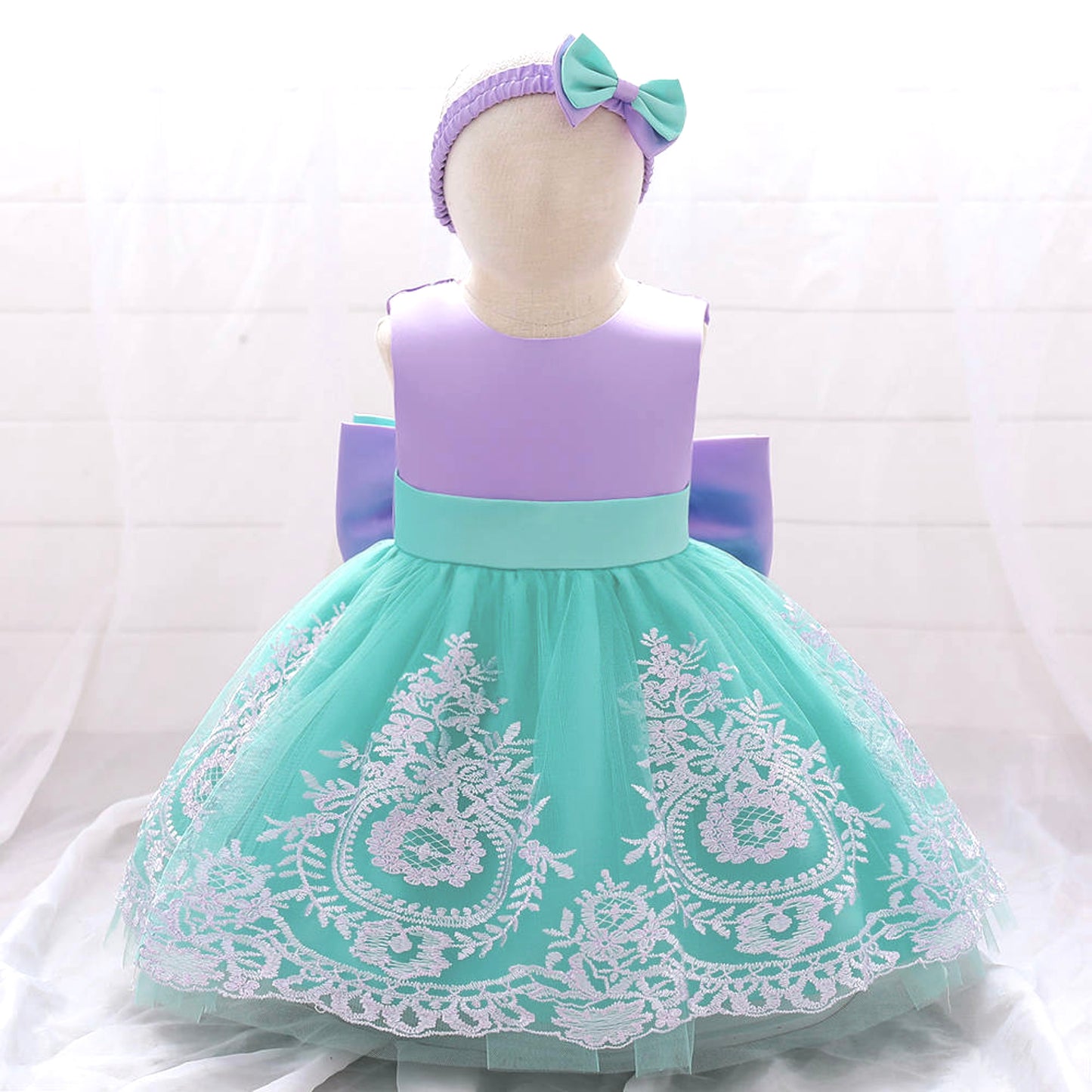 fancy bow purple dress