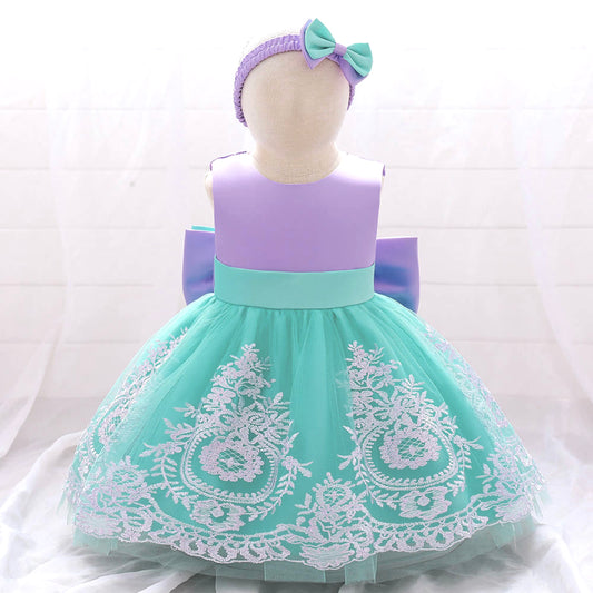 fancy bow purple dress
