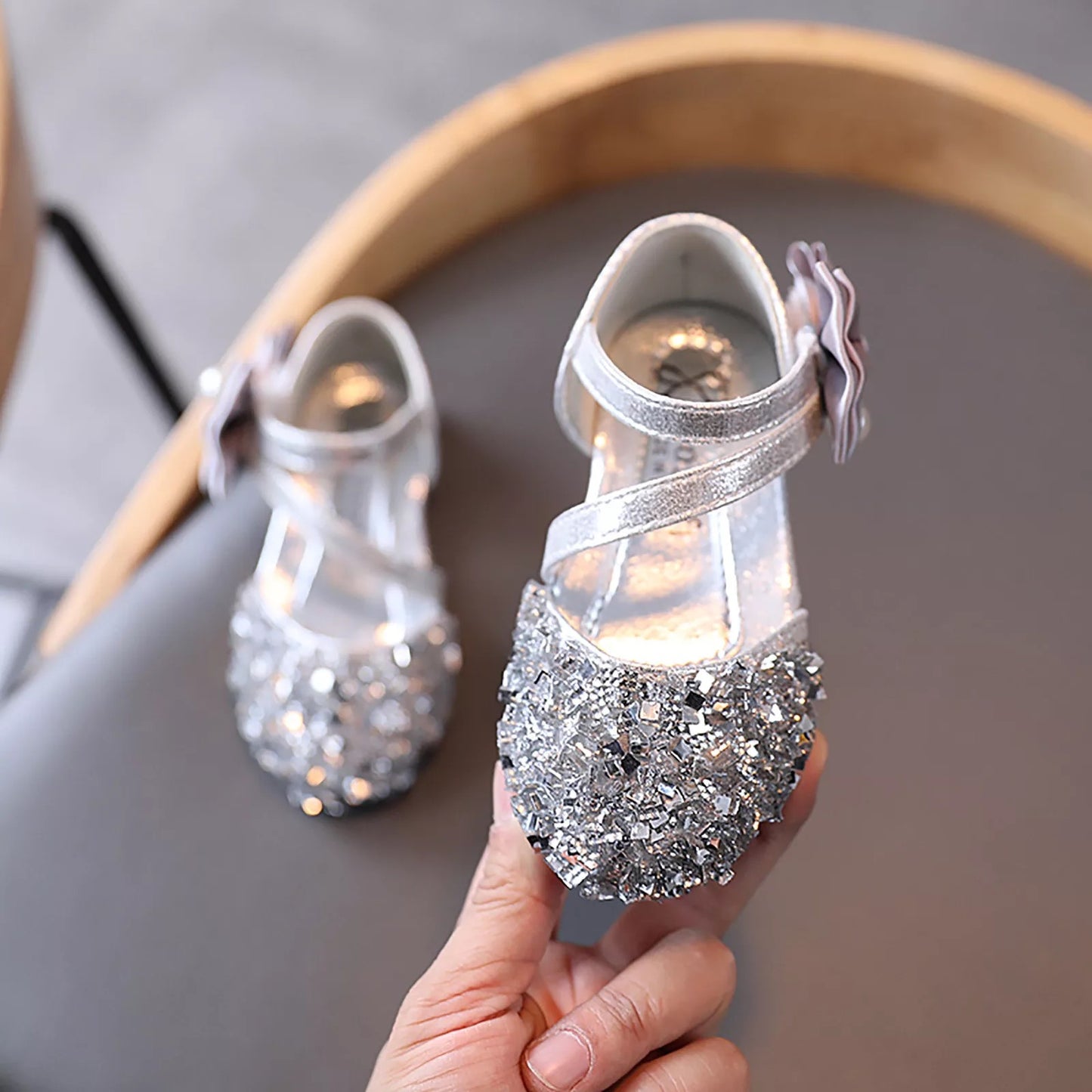 Layla crystal shoe- flat heel