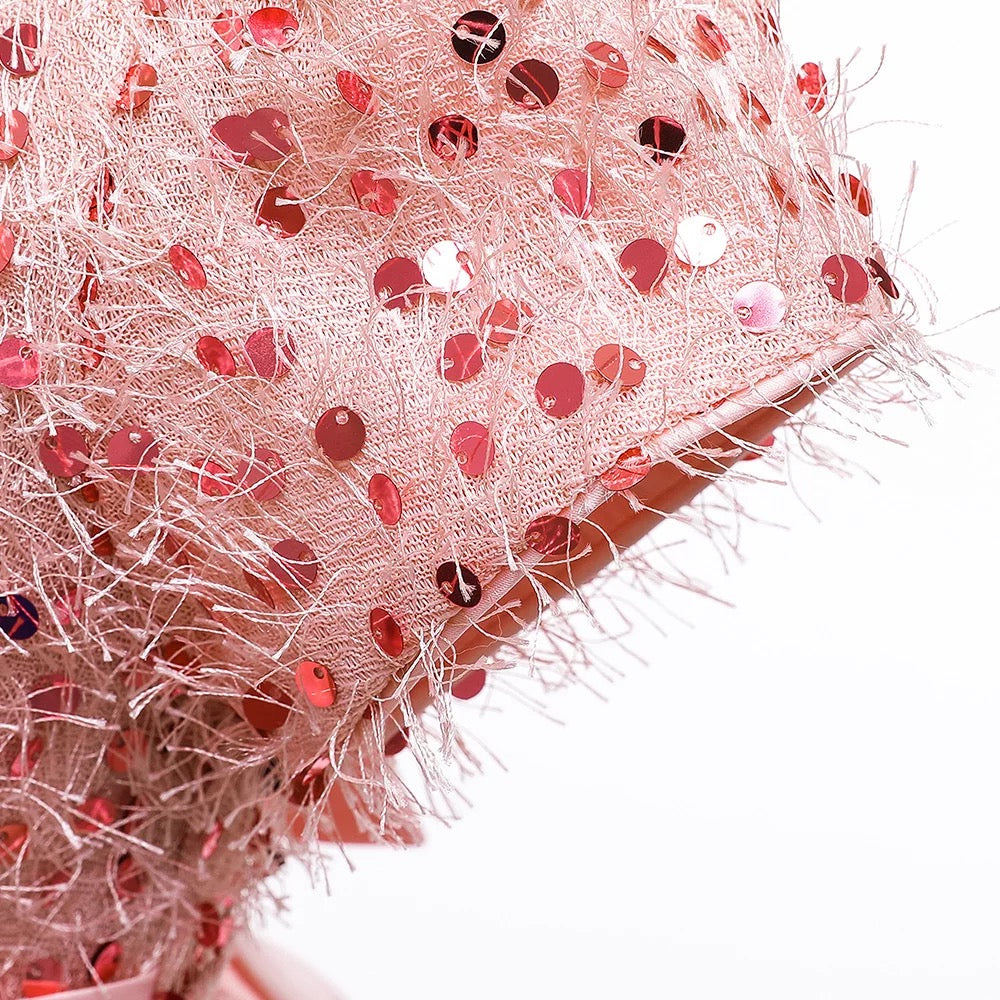 Tussel and sequin dress - pink