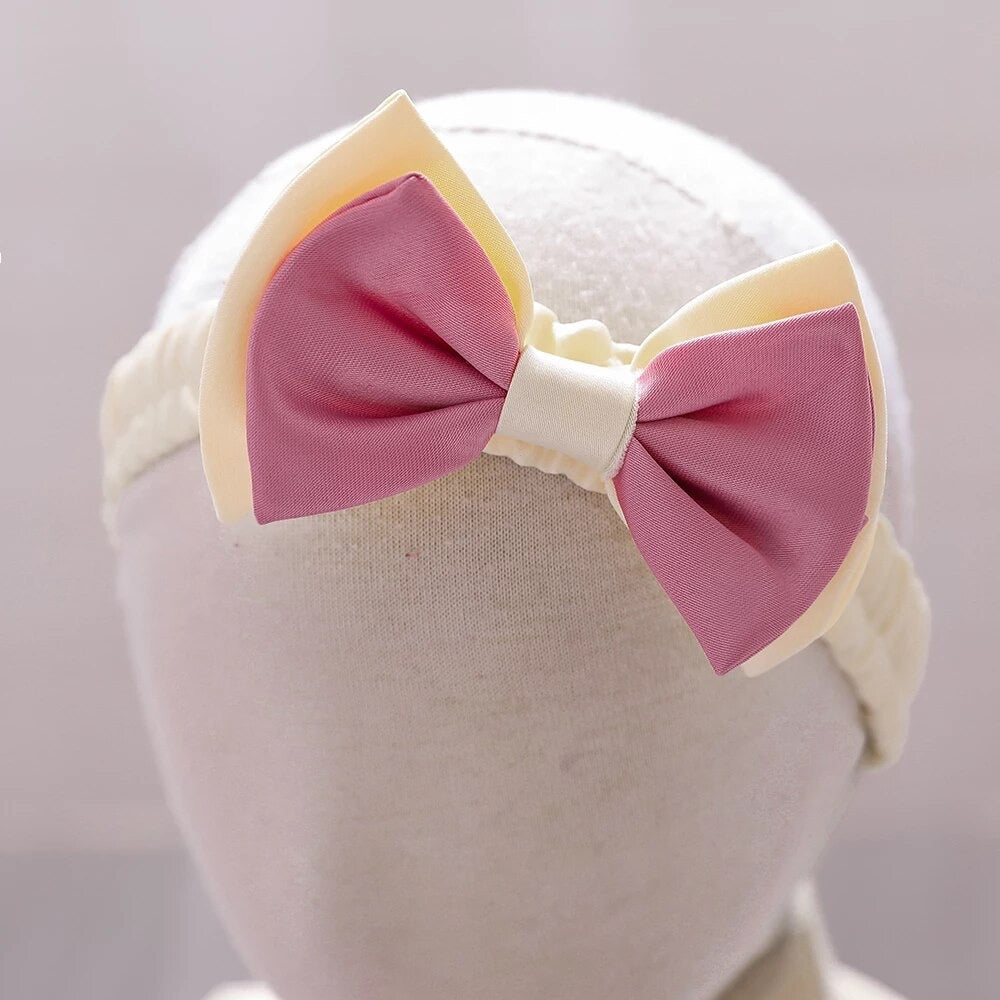 Fancy bow pink and cream dress