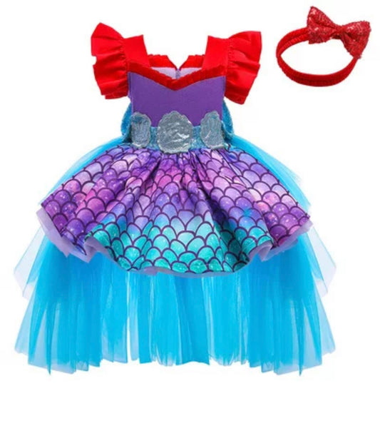 Mermaid dress with a trail