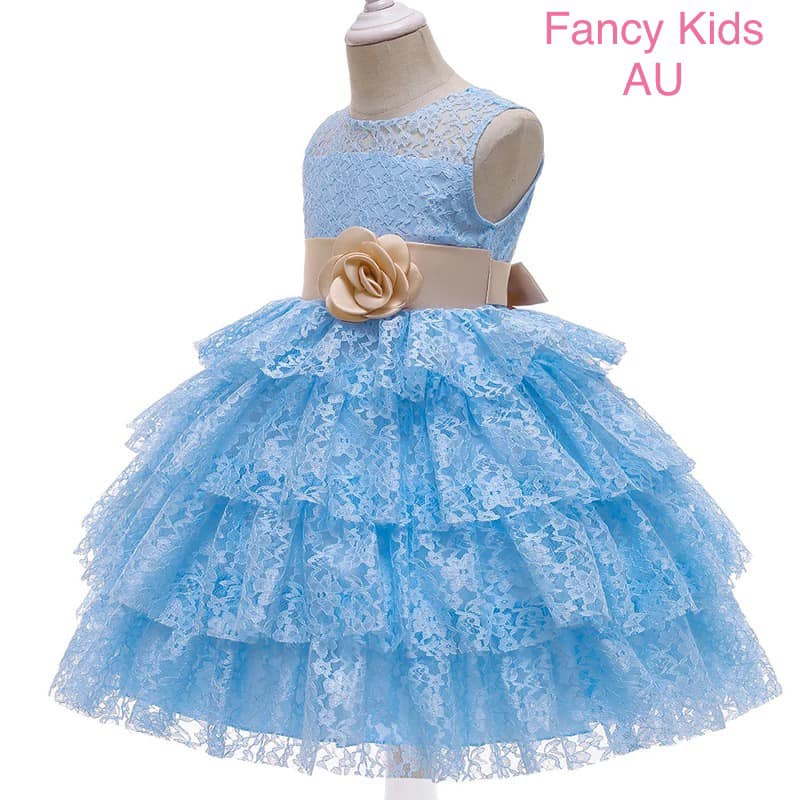 Rosy lace dress- Blue