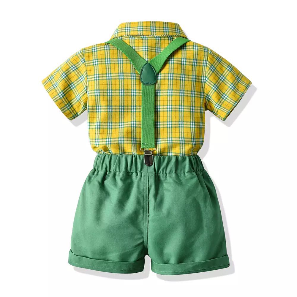 Boys party outfit -light green short sleeve