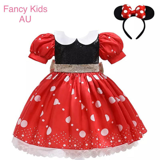 Red and white polka dot dress