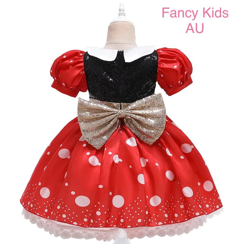 Red and white polka dot dress