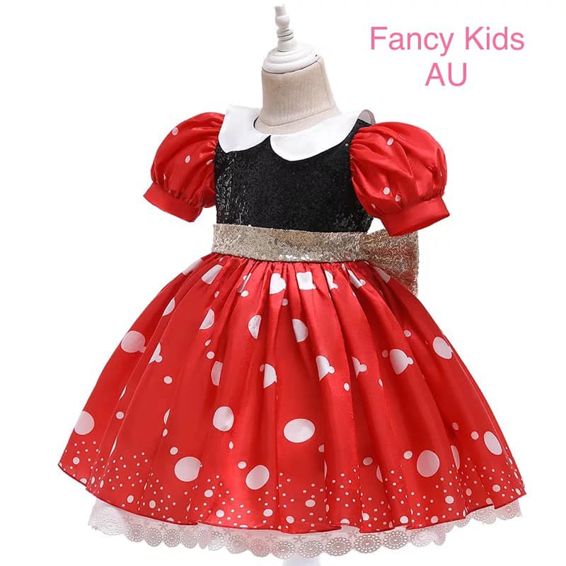 Red and white polka dot dress