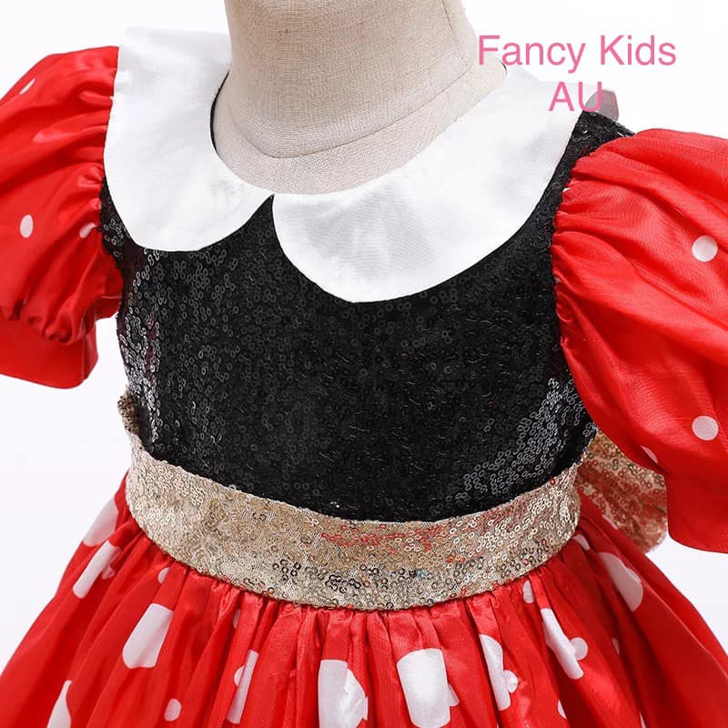 Red and white polka dot dress