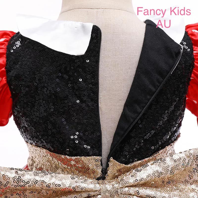 Red and white polka dot dress