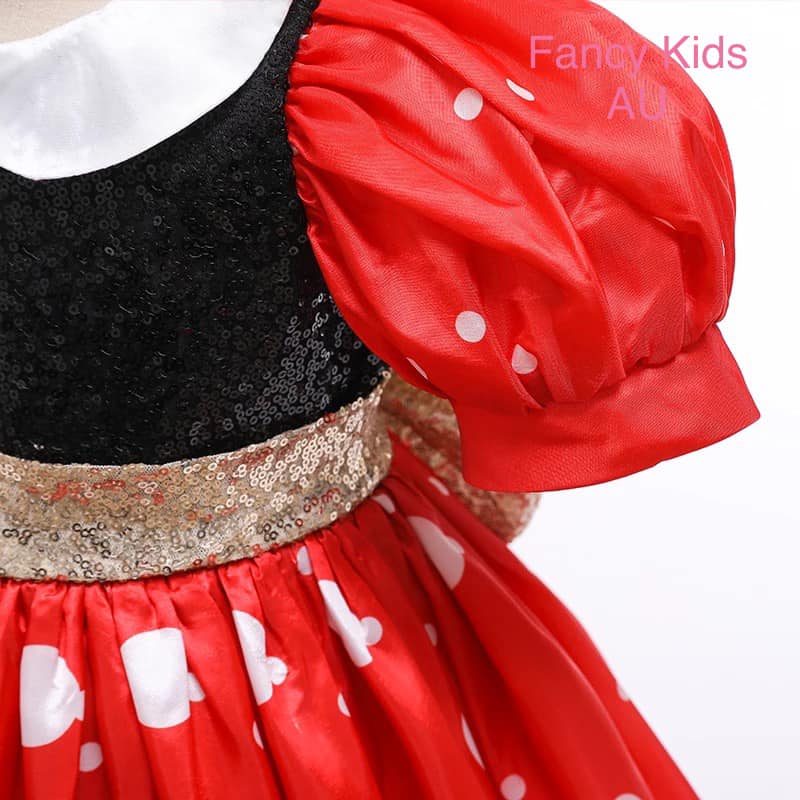 Red and white polka dot dress