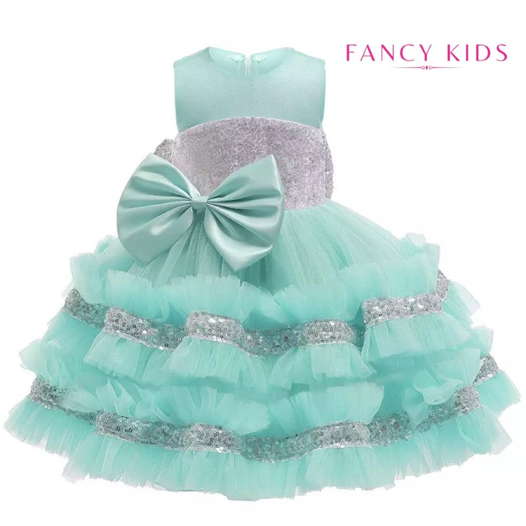 Dazzling bow dress- mint green
