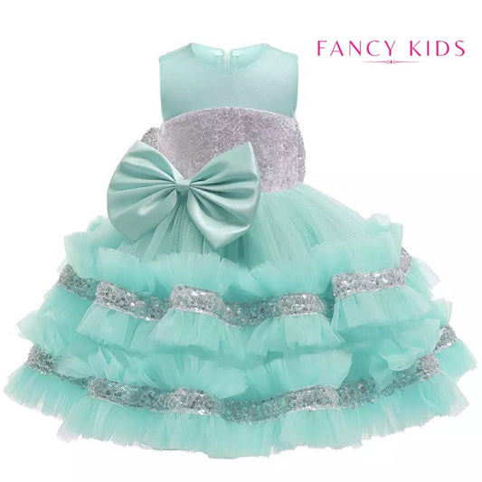 Dazzling bow dress- mint green