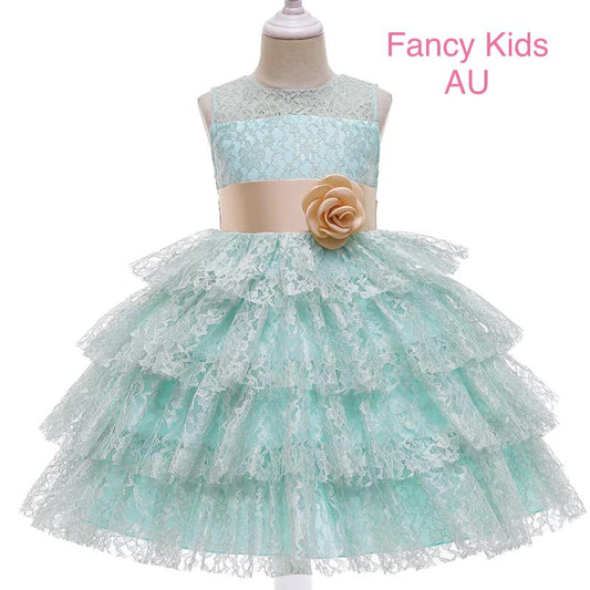 Rosy lace dress- Mint