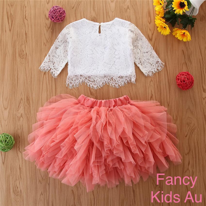 MIARA peach colour tutu outfit