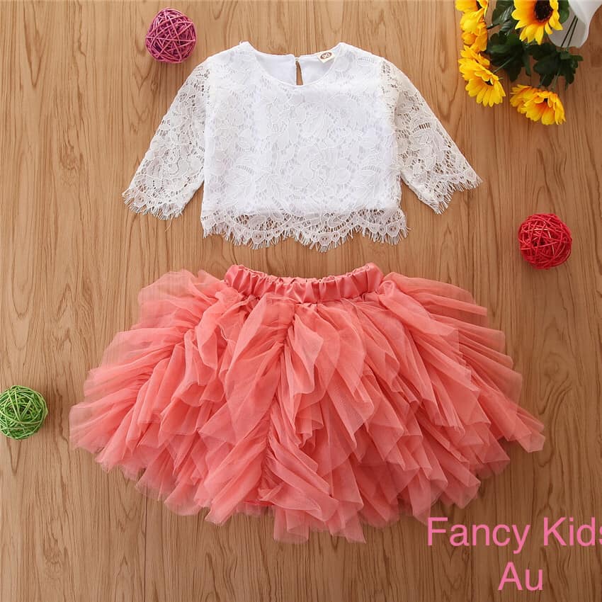MIARA peach colour tutu outfit
